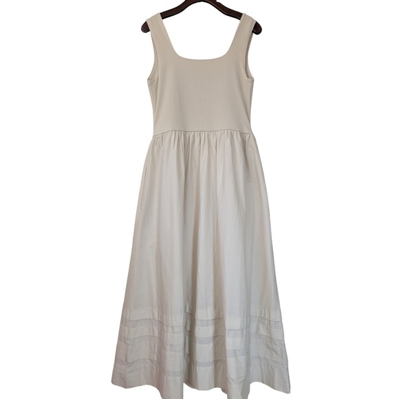 J. Crew Dresses & Skirts - J. Crew‎ Petite Drop Waist Mixy Dress With Poplin Skirt Size MP Beige NWT CJ498